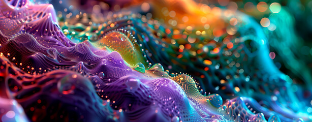 Vivid abstract fluid art explosion, vibrant colors on dark.	