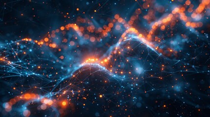 Fototapeta na wymiar Glowing DNA Chain: A Visualization of the Building Blocks of Life Generative AI