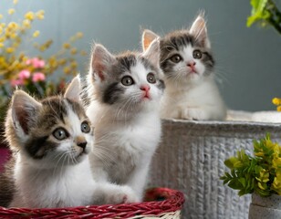 Curious Kittens Exploring Their Surroundings