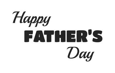 Happy father day black and white 2D line cartoon greeting text. Dad appreciation isolated vector outline inscription. Celebrating congratulations. Popular holiday monochromatic flat spot illustration