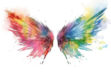 spreaded wings watercolor raster Rainbow