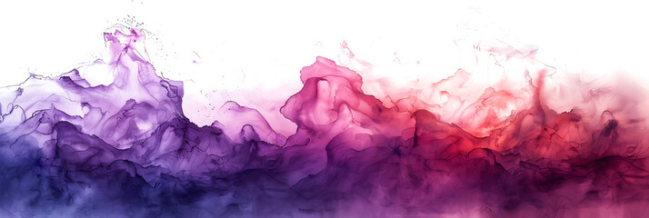 Purple and pink watercolor blend on blank canvas. - obrazy, fototapety, plakaty