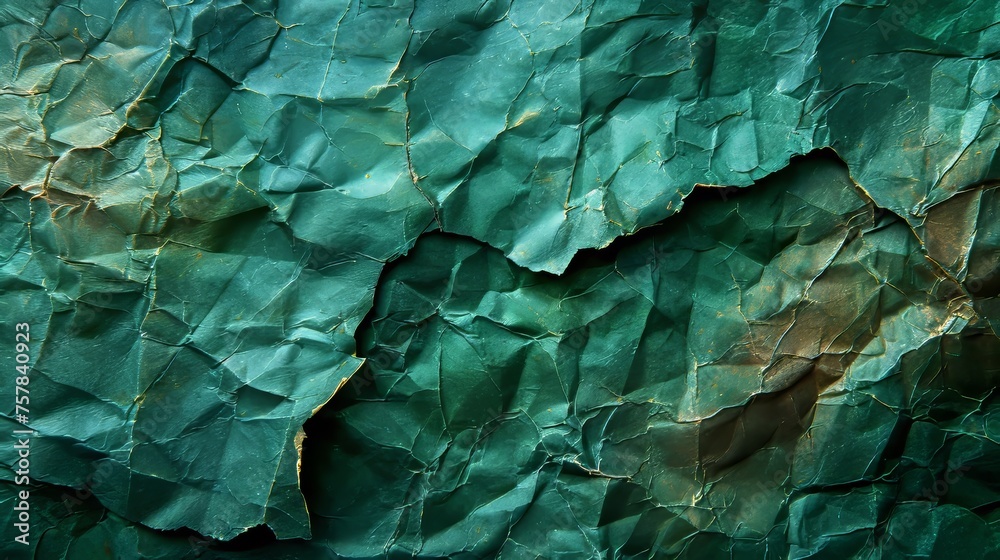 Poster abstract background with green kraft paper texture.