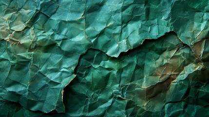 Abstract background with green kraft paper texture.