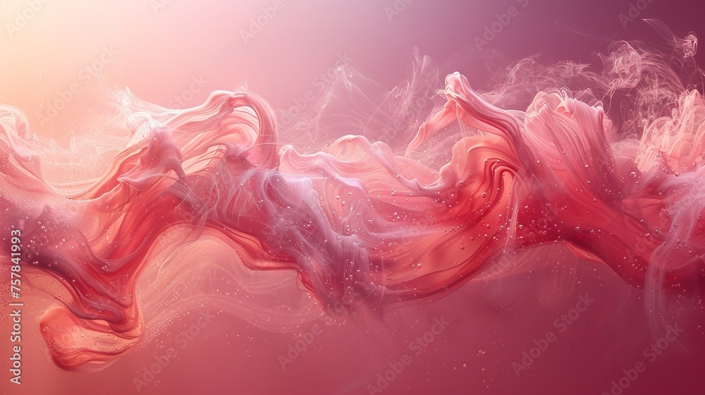 Poster a warm air flow over a light background. a realistic movement of unusual water from a humidifier. an