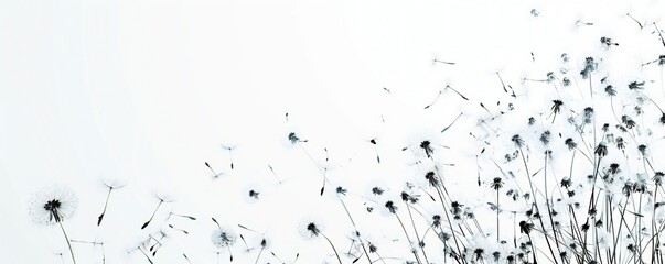 Obraz premium Soft and light spring background with Dandelions Generative Ai 