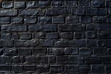 A black brick wall with a greyish tint. The wall is made of bricks and has a rough texture
