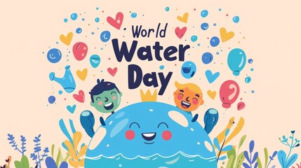 Joyful Earth Illustration for World Water Day