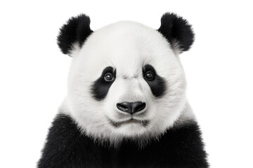 Naklejka premium Portrait of a cute panda isolated on a transparent background.