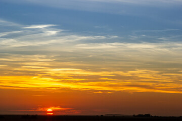 Fototapeta na wymiar Dramatic sunset and sunrise sky