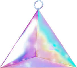 price tag,triangle price tag in holographic color isolated on white or transparent background,transparency