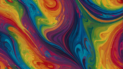 Psychedelic Liquid Swirl Patterns with Rainbow Colors