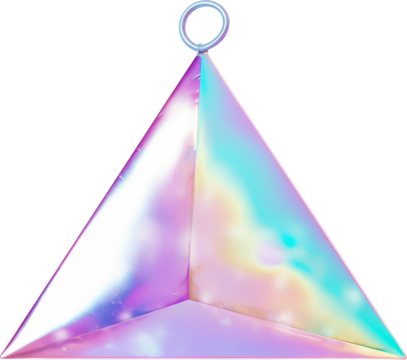 price tag,triangle price tag in holographic color isolated on white or transparent background,transparency - Powered by Adobe