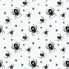Seamless pattern with spiders