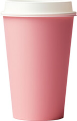 paper coffee cup,pink pastel coffee cup isolated on white or transparent background,transparency 