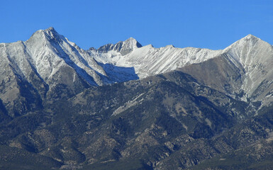 blanca peak and the spectacular sangre de cristo  mountains on a sunny winter day near alamosa, in southeastern colorado