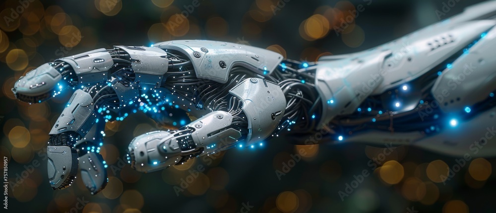 Poster The use of artificial intelligence (AI) for working tools. Chat bots to generate innovative futuristic and global connections for providing online access to data and information.