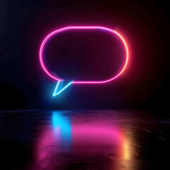 neon cover for text on a dark background, neon 3D background with space for text