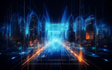 beautiful futuristic city, the city of the future.