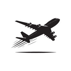 Flight of the Imagination: Vector Airplane Silhouettes for Creative Projects, black airplane illustration.