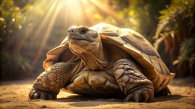 Generative ai. A wise old tortoise basking in the sun