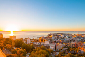 Alicante city centre aerial panoramic view. Alicante is a city in the Valencia region, Spain.