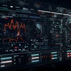 Obraz premium Physiological monitoring system, HUD screen.