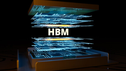 High bandwidth Memory concepts backgrounds. 3d rendering - obrazy, fototapety, plakaty