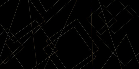 Abstract background with lines. Modern design background. Golden color lines in black background. Random geometric lines, seamless pattern. Vector illustration design.