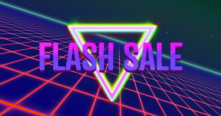 Image of flash sale text over colourful grid