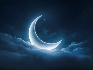 depicting the beautiful crescent moon, known as 