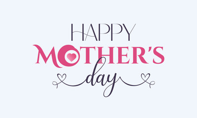 Happy Mother's Day typography design, hand drawn lettering. Holiday lettering isolated on white backgrounds. Calligraphy vector illustration.