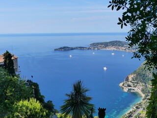 Jardin de cactus et de plantes avec vue sur la mer