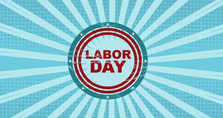 Image of labor day text over white lines