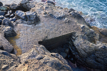 Tenerife shore with volcanic rocks