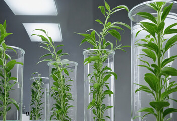 Genomics plants growing up in a science lab