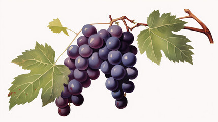 Obraz premium illustration grapes bunch on white background.