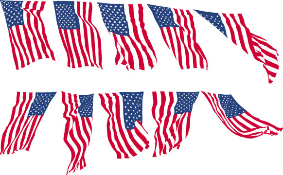 the US flag is flown in various ways