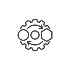 Adaptability and flexibility line icon