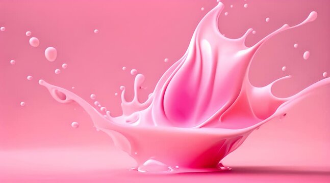 colored milk splash, strawberry milk splash