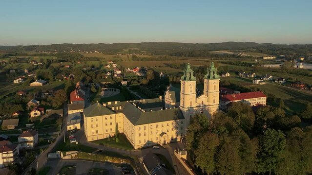 Beautiful Landscape Basilica Stara Wies Aerial View Poland