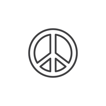 Peace symbol line icon