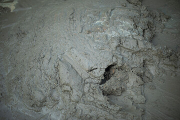 Pile of cement. Sticky Mud. Viscous mass.