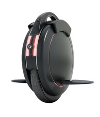 Monowheel electric scooter isolated on transparent background. 3D illustration © Destina