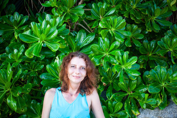 woman on a tropical beach in Thailand