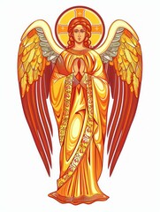 Byzantine Angel Illustration: A Divine Inspiration Generative AI