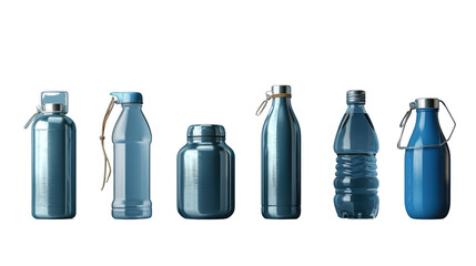 Stainless Steel Reusable Water Bottles Isolated