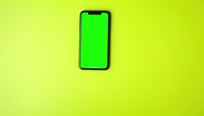 a mobile phone with a green screen, a phone with a green screen is on the table, a phone with a green screen is in your hand