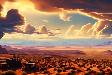 The Wild West Overlooking Desert Valley (JPG 300Dpi 10800x7200)