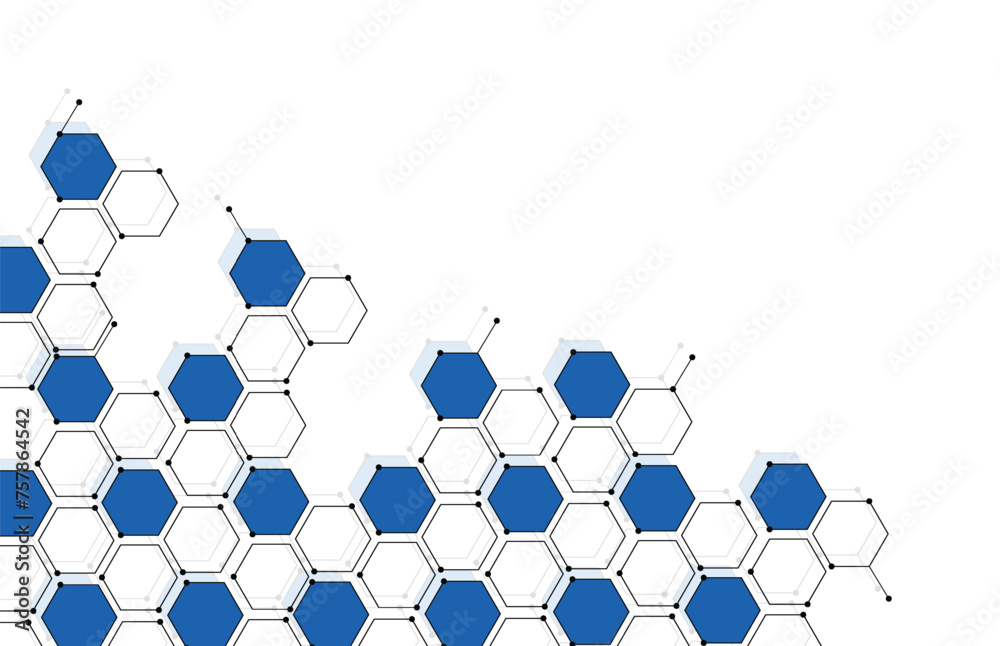 Poster abstract geometric boxes pattern dot line connection background. modern technology with square mesh.